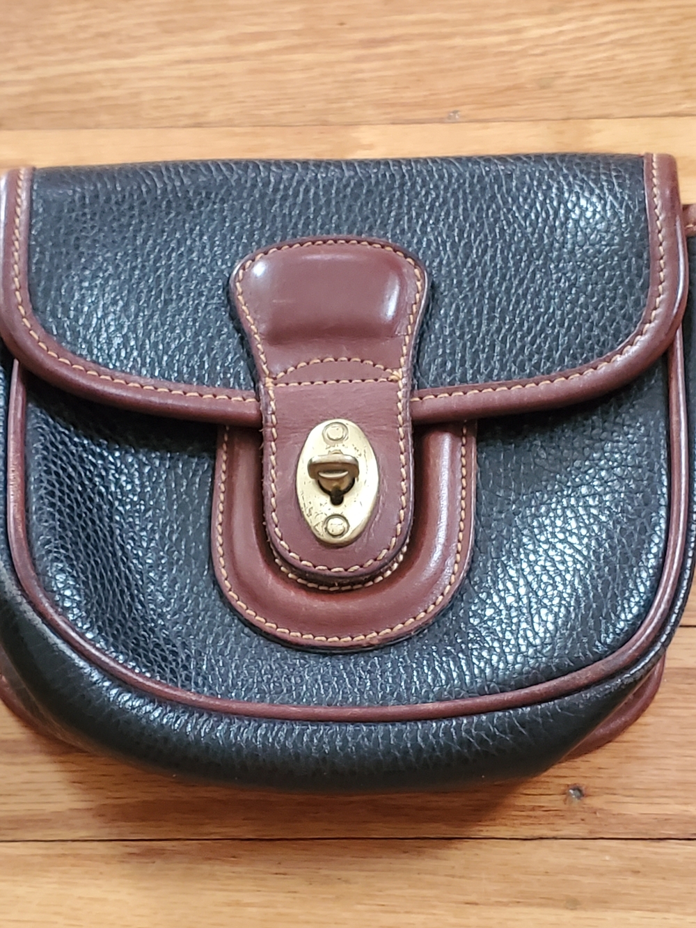 Coach Black and Brown Pebbled Leather Crossbody Bag - Picture 5 of 12